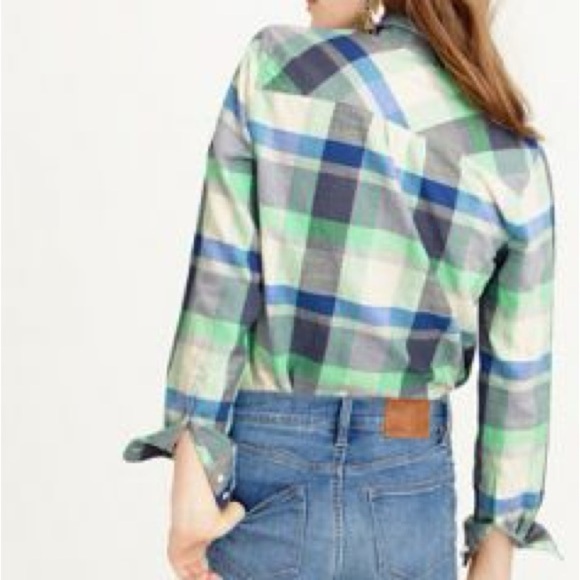 J. Crew | Boyfriend Flannel Button Down in Pacey Plaid, Size 4 - Picture 8 of 9